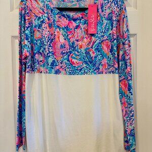 NWT LILLY PULITZER Finn Top in Treasure Trove Womens Large Long Sleeve So Soft!